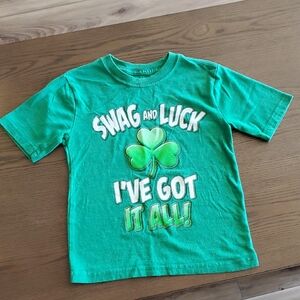 Green Kids Shirt with Clover Design